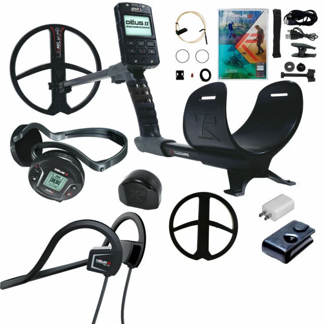 XP DEUS II FMF Metal Detector 11" Coil with Headphones and Charging cable