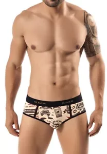 Clever Moda 5236 Garage Piping Brief Gold Small S - Picture 1 of 3
