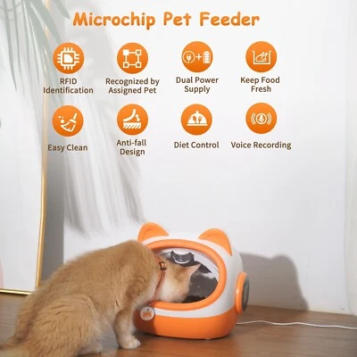 TAKOYI RFID Microchip Pet Feeder Cat Feeder Prescription Diets Feeding 1-9 Meal Control