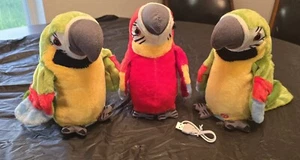 Talking Parrot Plush Toy USB Rechargeable Record Repeat Sing Dance Cotton - Picture 1 of 17
