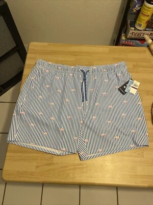 Pantalones Cortos de Natación IZOD SALTWATER Para Hombres Talla 2XL Azul/Blanco/Rosa Flamencos Nuevos con Etiquetas $36 Foto 1 de 4