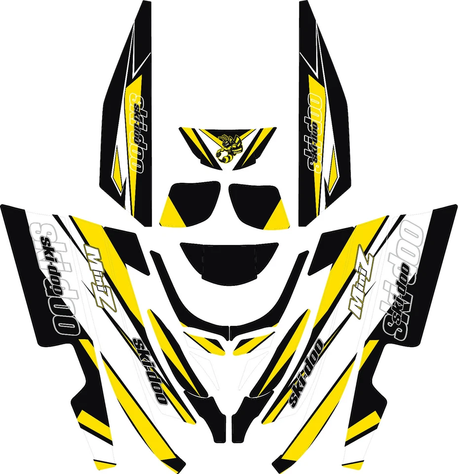 Ski Doo Wrap Kit Mini Z 1998 Through 2003 Stripe With Tunnels and Windshield