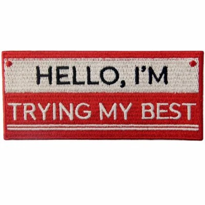 Embroidered Patches Iron Sew On Patches transfers Badges appliques Try My Best - Image 1 of 3