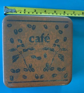 Vintage Cafe - Perfums Cafe - Paris Perfume Tin 6x6 Collectible *Empty - Picture 1 of 6