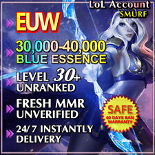 EUW | League of Legends | 30K BE | Level 30 Smurf | Unranked | LoL