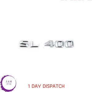 SL400 CHROME REAR BOOT LID TRUNK BADGE EMBLEM LETTERING FOR MERCEDES BENZ - Picture 1 of 6