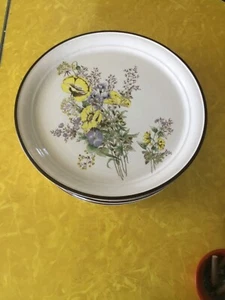 ARKLOW Honey Stone 8 pc BONNIE BLOOM~ Bisque Salad Plates #8169  10”Día. - Picture 1 of 6