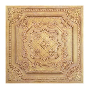 Artistic 3D Ceiling Tile 3D embossed wall panels PL04 Vintage brown gold 10pcs - Picture 1 of 24