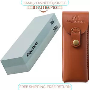 Affilacoltelli portatile Whetstone - grana 400/1000, sacchetto in pelle di mucca, campeggio/caccia - Foto 1 di 8