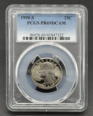 Washington proof coin 1990-S 25C Graded PCGS PR69DCAM - Image 1 of 2