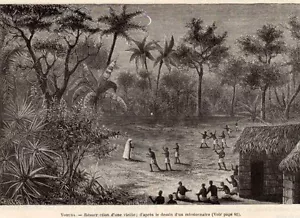 GRAVURE 1885 ENGRAVING BENIN NIGERIA YORUBA RESURRECTION D UNE VIEILLE - Bild 1 von 1