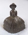 Vintage Victorian Dinner Bell Girl/Woman Figurine Brass Made In England