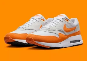 NEU $ 160 NIKE AIR MAX 1 '86 OG GOLFSCHUHE WEISS/KERAMIK ORANGE DV1403-118 GRÖSSE 9,5 - Bild 1 von 8