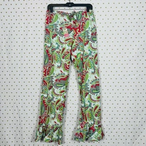 NWT Mud Pie Sz Medium Pajama Bottom Lounge Pants with Ruffle Hem Drawstring (N) - Picture 1 of 11