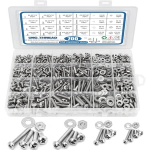 700Pcs Nuts and Bolts Assortment Kit, 4-40#6-32#8-32#10-24 Phillips Pan Head ... - Picture 1 of 9