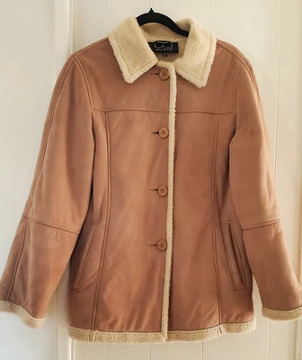 UTEX DESIGN Faux Leather/Fleece Jacket Light Brown  Women Small - Image 1 of 4