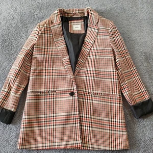 Pimkie Jacke Damen Mod Rocker Smart/Casual UK 8 S schwarz rot kariert - Bild 1 von 12