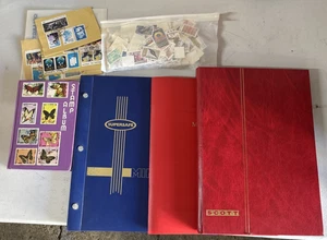 Enorme lotto francobolli vintage filatelia collezionisti 4 libri e francobolli sfusi scardinati - Foto 1 di 24