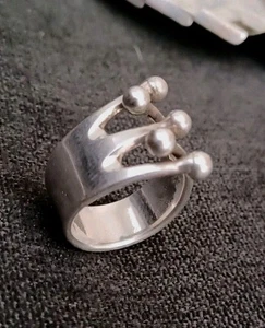 .925 Art Ring - Ana Greta Eker AGE, Vintage Modernist Sterling Silber Norwegen - Bild 1 von 6