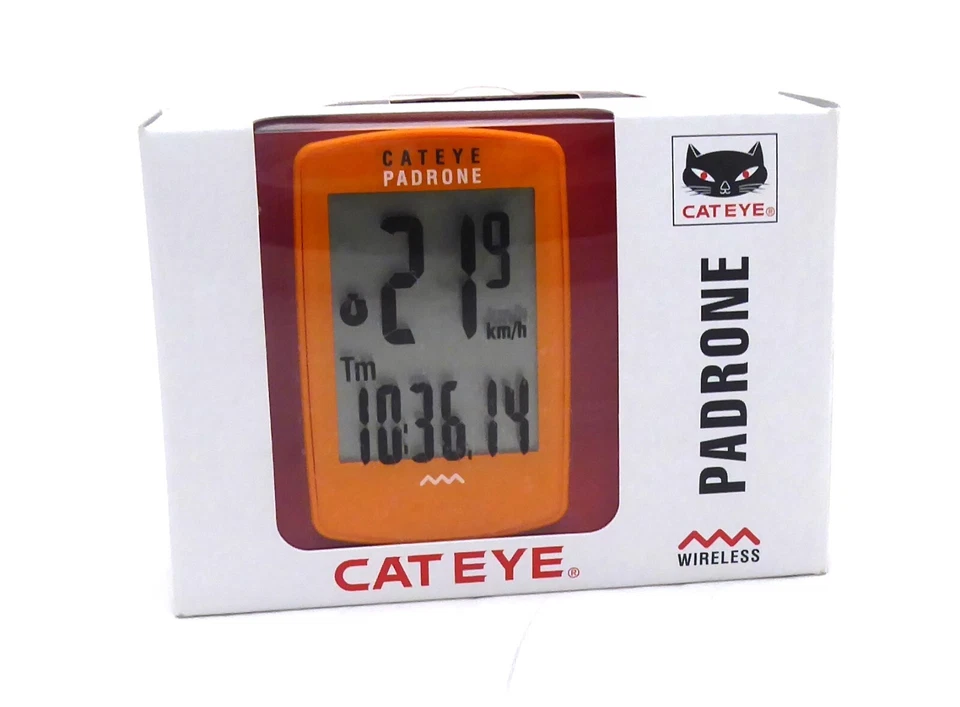 Cateye Padrone Wireless Bicycle Computer, Orange - Image 1 of 2
