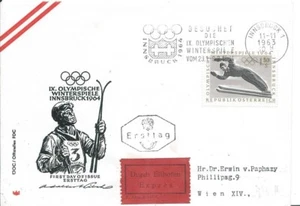 Austria Olympic Games Innsbruck 1964 Olympic Express FDC with Oly. Mach. cancel - Picture 1 of 2
