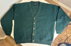 Structure Brand Cardigan Sweater 100% Wool Green Mens XL Extra Large w/ Pockets - Picture 1 of 11