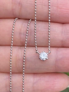 Platin 0,31 kt 100 % natürliche Qualität Diamant Anhänger Halskette 17 Zoll - Bild 1 von 7