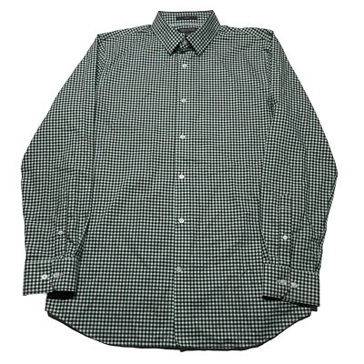 Banana Republic Gingham Plaid Shirt Mens Large Green Button Down Work Undershirt - Image 1 of 4