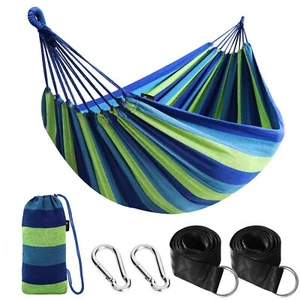 ANYOO Portable Cotton Hammock 660lbs with Tree Straps for Camping/Patio - Picture 1 of 8
