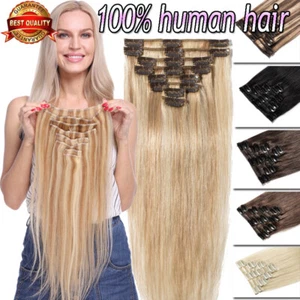 Extension Capelli Umani Clip Doppio Disegno CLEARANCE Testa Piena 100% Capelli Remy NJ - Foto 1 di 30