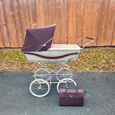 Vintage 70s Silver Cross Kensington Chocolate Brown Baby Stroller Carriage Pram  - Image 1 of 4