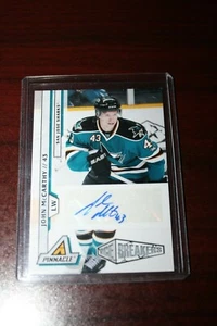 Pinnacle Ice/Breakers JOHN MCCARTHY 141/299 SAN JOSE SHARKS AUTO - Picture 1 of 1