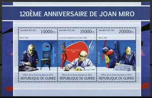 Guinea Art Stamps 2013 MNH Joan Miro 120th Birth Anniv Paintings 3v M/S - Picture 1 of 1