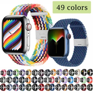 Per Cinturini Apple iWatch 38-45 mm elastici intrecciati solo cinturini in nylon regolabili anello - Foto 1 di 125