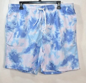 Brooklyn Cloth Swim Trunks Men's XL Kent Ave Volley Blue Print Beach - Picture 1 of 5