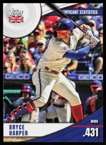2022 Topps UK Edition Bryce Harper #SS-11 Phillies Significant Statistics - Picture 1 of 2