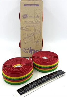 NOS VINTAGE Genuine Cinelli CORK Handlebar Tape RASTA Chrome Plugs MADE in ITALY - Image 1 of 4