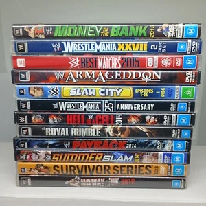 Lot of 12 WWE Wrestling DVDs including Wrestlemania - Free Postage - Picture 1 of 13