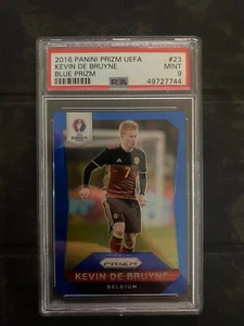 Kevin De Bruyne PSA 9 MINT Panini Blue Prizm Euro 2016 /249 RC Rookie - Belgium - Picture 1 of 2