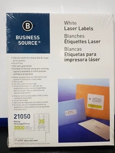 Premium Business Source 21050 White Label - 1" X 2.62", 30/Sheet, 3000/Pack - Picture 1 of 2