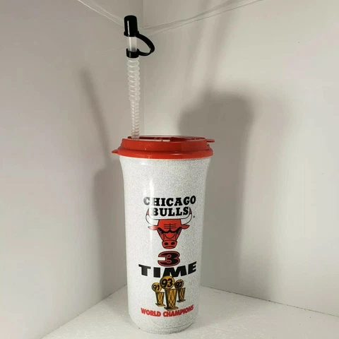 Chicago Bulls 3 Time World Champions Jordan Coca-Cola Cup Tumbler Mug Vintage Cover