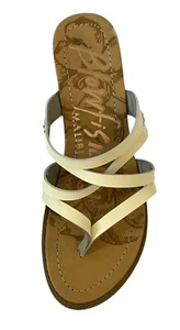 Blowfish Malibu cremefarben/braun überkreuzte Slipper Sandalen/Riemen flache Schuhe Größe 8 - Bild 1 von 12