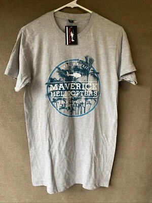 New W/ Tags Maverick Helicopters Maui Hawaii Island Gray T Shirt Size Small~L@@K - Image 1 of 4