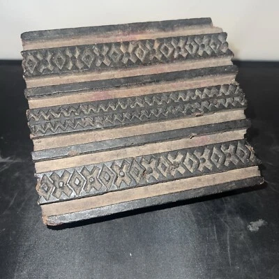 Antique Vintage Wallpaper Stamp Fabric Wood #3 - Image 1 of 3