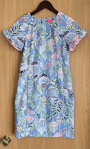 Lilly Pulitzer | Size 4 | Kerstin Stretch Shift Dress Lapis Lanterns | Blue Pink - Picture 1 of 13