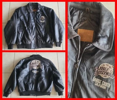 PLANET HOLLYWOOD: Chaqueta Bomber de Cuero Condado de Orange California XL Foto 1 de 4