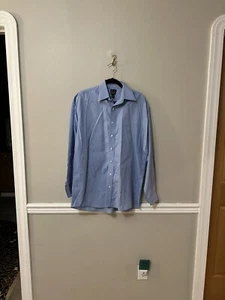 Jos. A. Bank Travelers Collection Mens Button Up Shirt 16-35 Blue Long Sleeve - Picture 1 of 5