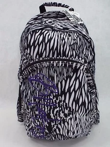 New Womens BILLABONG Laptop Backpack School Book Bag White Black Purple MSRP$50 - Picture 1 of 9