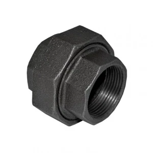 2-1/2" 150 Threaded (NPT) Union Black Malleable Iron Pipe Fitting MI041041BMI - Picture 1 of 4