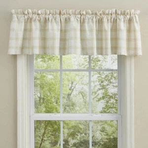 Park Designs COCOA BUTTER Unlined Window Valance Ivory, Butter Yellow, Soft Tan - Picture 1 of 2
